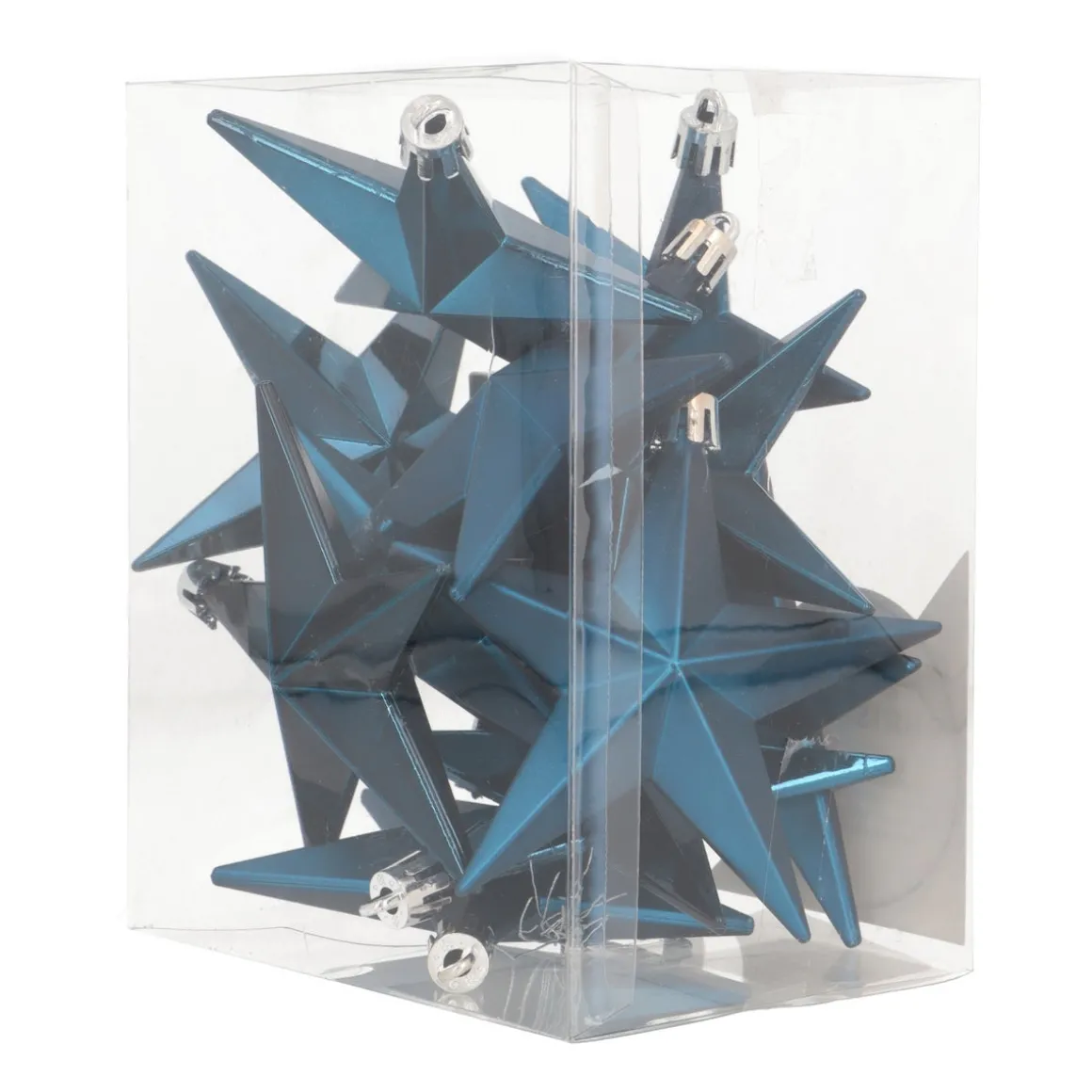 12 Blauwe Kerststerren In Handige Box