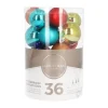36 Kleine Kunststof Kerstballen Multi Kleuren Mix In Koker