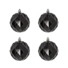 4 Kunststof Geometrische Kerstballen Zwart 8 Cm