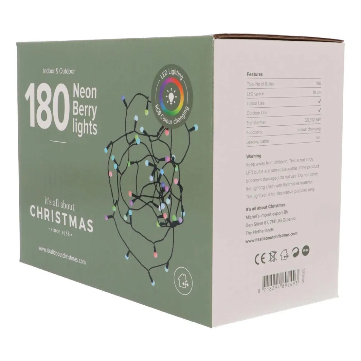 180 LED-Bolletjes Lichtsnoer | Binnen & Buiten | Subtiel Wisselende Kleuren | 23m | IP44