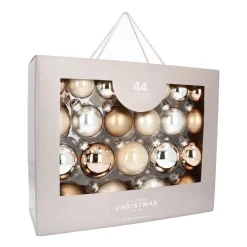 44 Mix & Match Kerstballen 'Cosy Mix' In Koffer