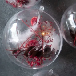 2 Vulbare Kerstballen 9 Cm Transparant