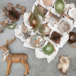 Beige Fluwelen Kerstbal Onbreekbaar