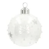 Bijzondere Glazen Kerstbal Wit Met Vlokken En Sterren 8 Cm