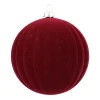 Bordeauxrode Fluwelen Kerstbal Met Reliëf