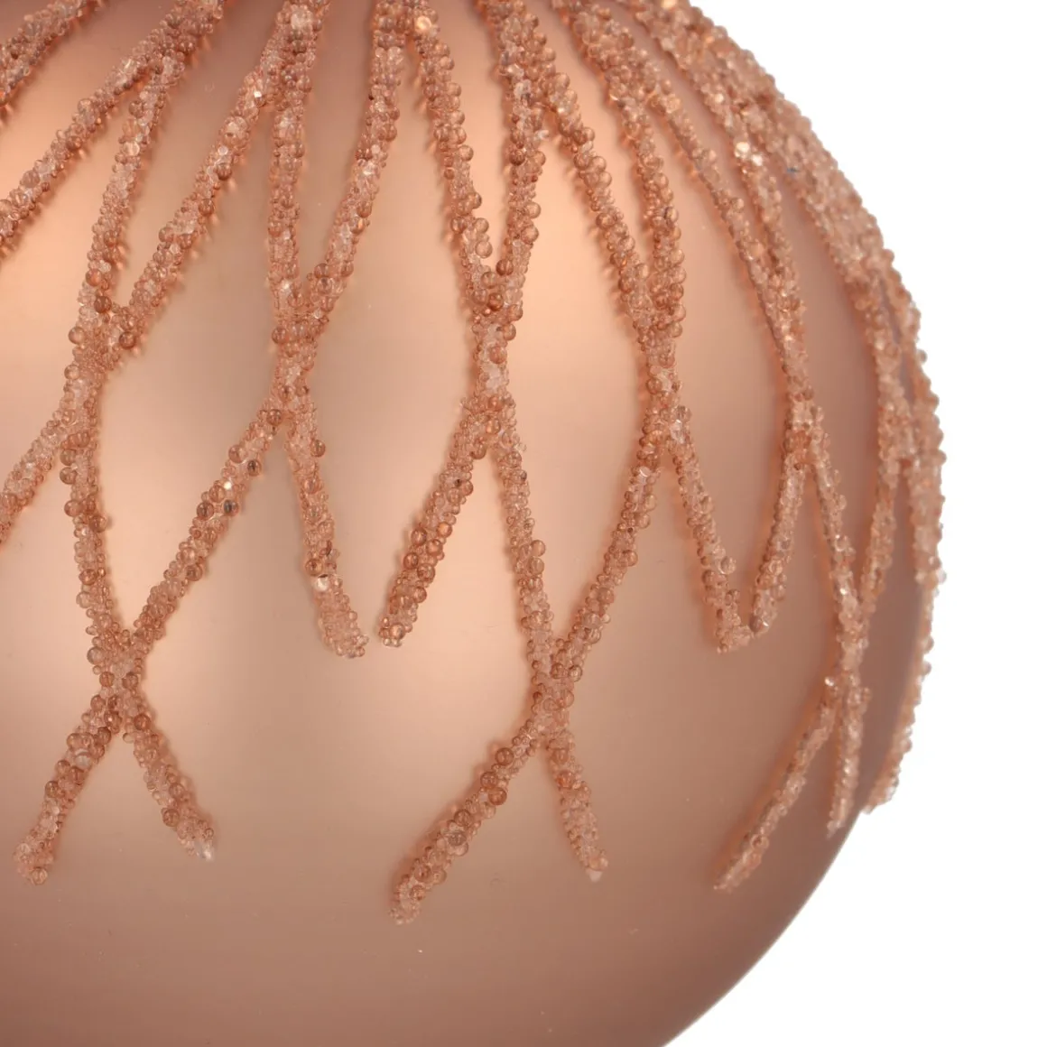 Bruine Kerstbal Met Dauwdruppel Strepen