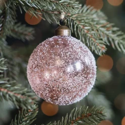 Bruine Kerstbal Met Handgemaakte Spikkels