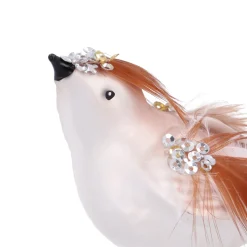 Bruine Vogel Op Clip Voor Een Charmante Kerstboom