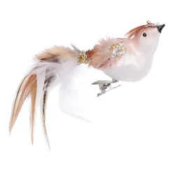 Bruine Vogel Op Clip Voor Een Charmante Kerstboom