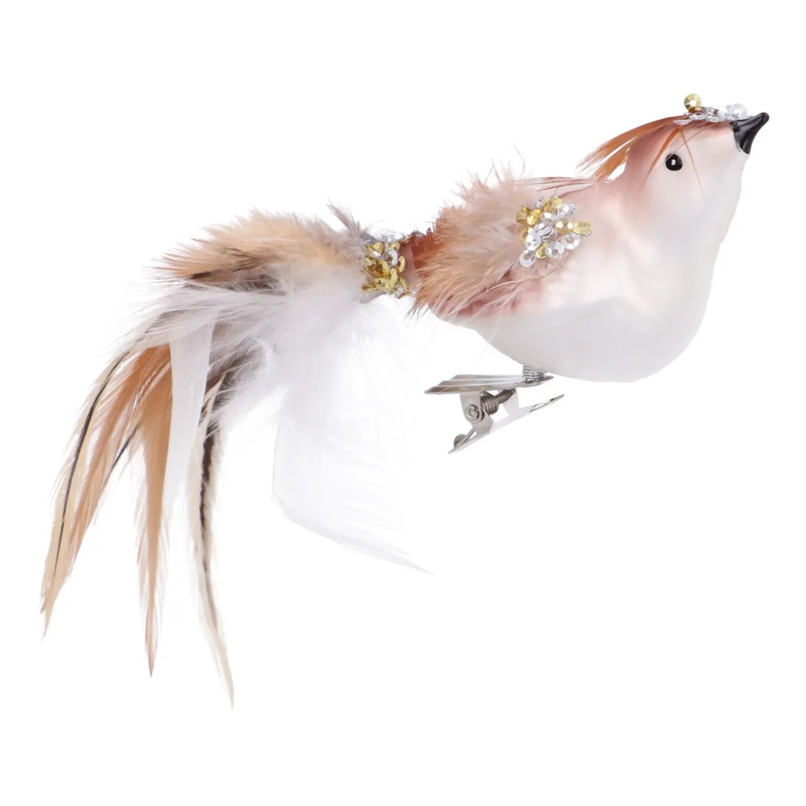 Bruine Vogel Op Clip Voor Een Charmante Kerstboom