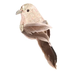 Champagne Vogel Op Clip Met Luxe Veren