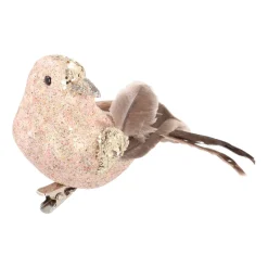 Champagne Vogel Op Clip Met Luxe Veren