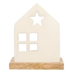 Charmant Wit Huisje Met Waxinelichthouder