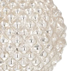 Craquelé Champagne Kerstbal Met Ruitjesreliëf