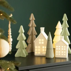 3D Porseleinen Kerstboom | Taupe| 28 Cm