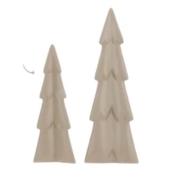 3D Porseleinen Kerstboom | Taupe | 22 Cm