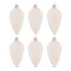 Dennenappels 6 St | Wit | Kunststof | 9 Cm