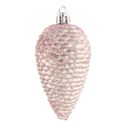 Dennenappels 6 St | Zachtroze | Kunststof | 9 Cm