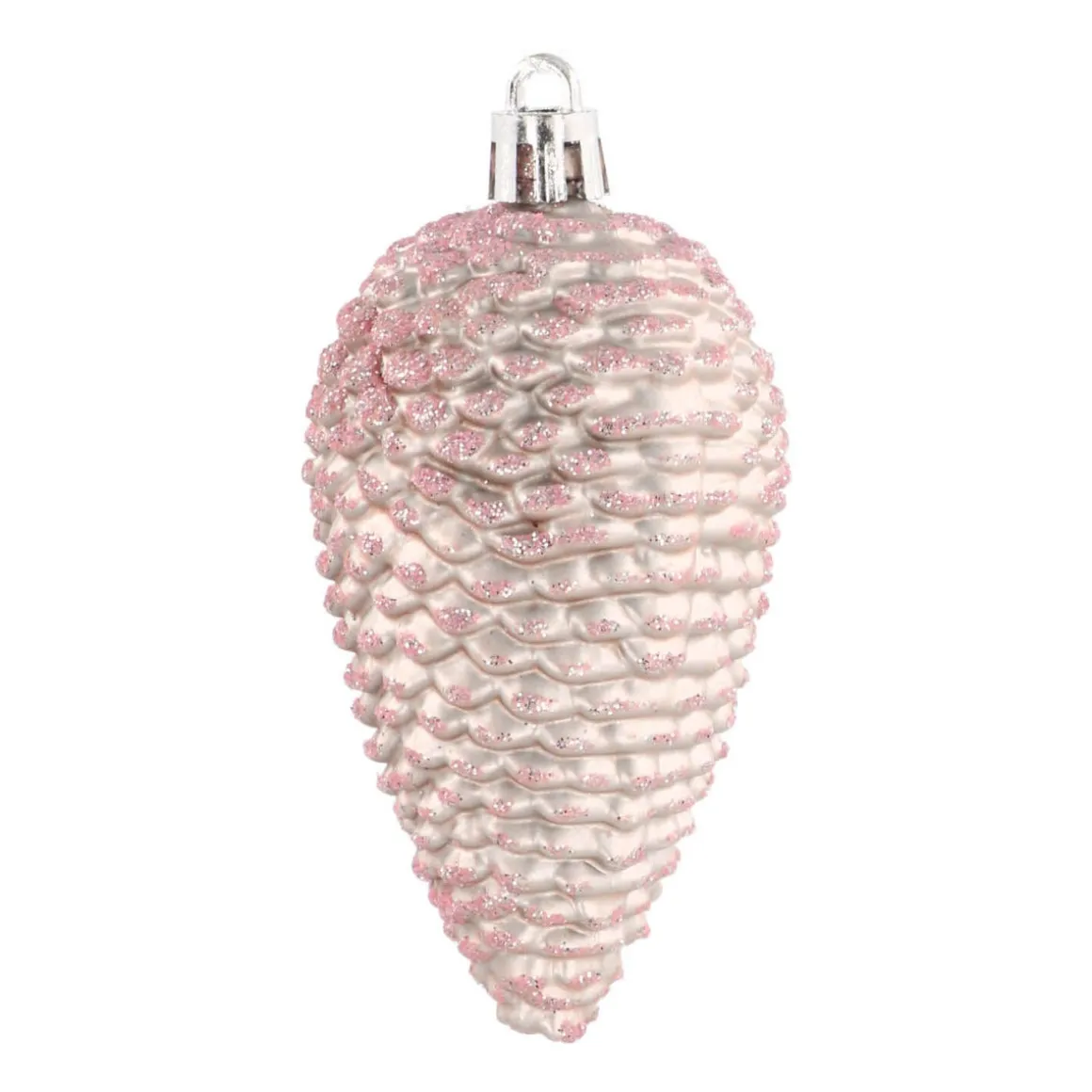 Dennenappels 6 St | Zachtroze | Kunststof | 9 Cm