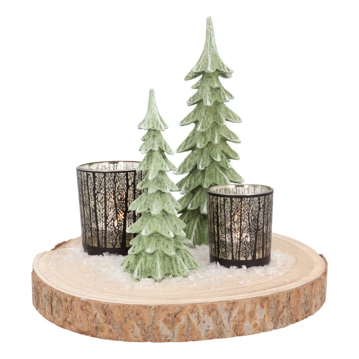 Dennenboom Met Sneeuw 27 Cm Polyresin