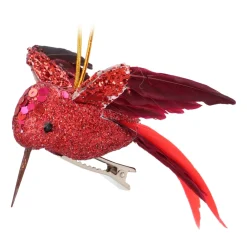 Dieprode Kolibrie Met Gestrekte Vleugels