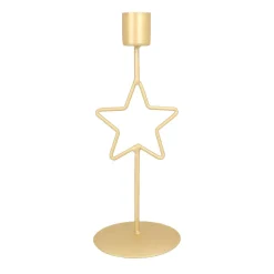 Dinerkaarshouder Met Ster | 20 Cm | Mat Goud | Metaal