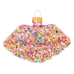 Disco Roze Lippen Kersthanger Met Spikkels