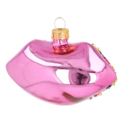 Disco Roze Lippen Kersthanger Met Spikkels