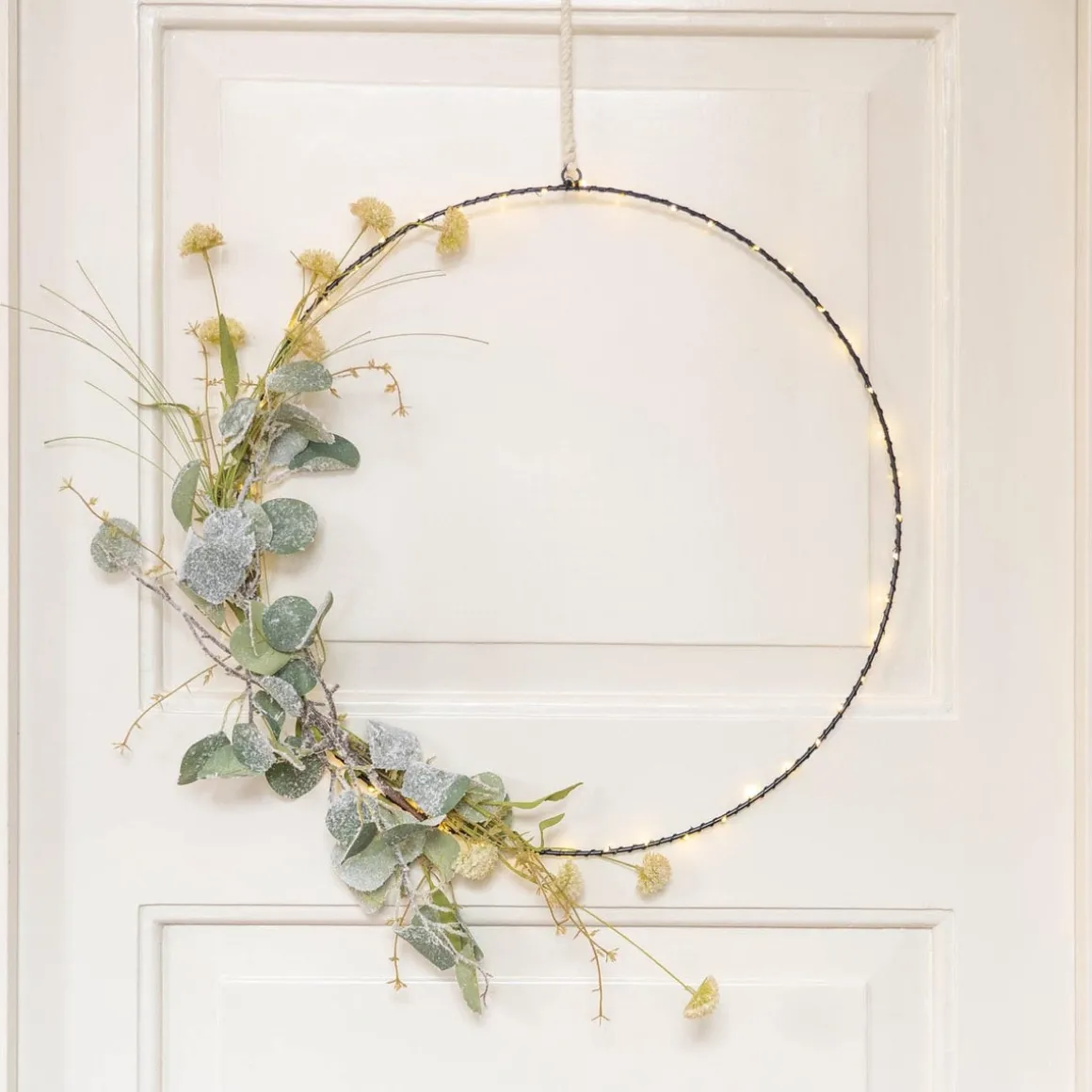 Droogbloem Met Pompons | Groen | 53 Cm