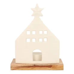 Elegant Wit Huisje Met Waxinelichthouder