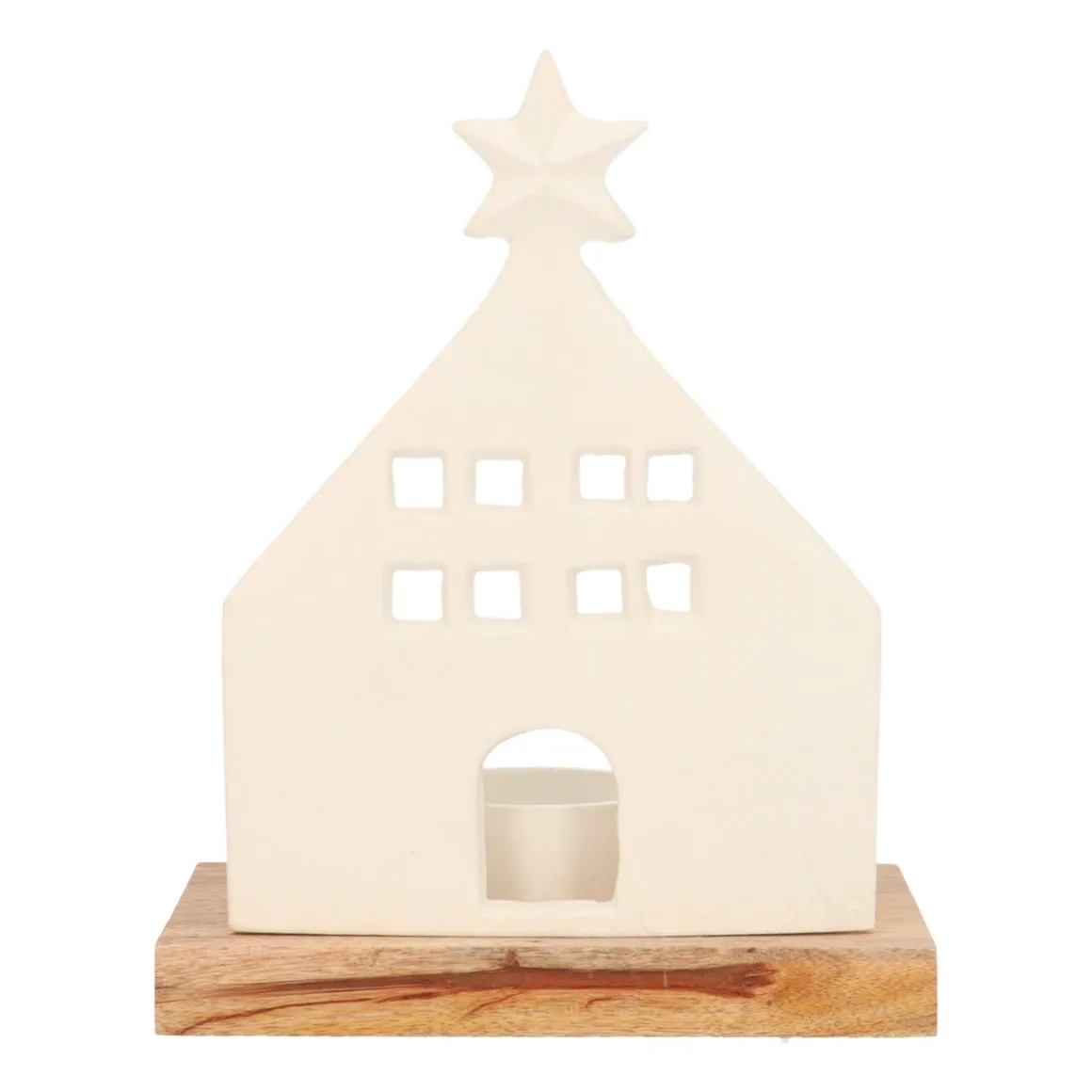 Elegant Wit Huisje Met Waxinelichthouder