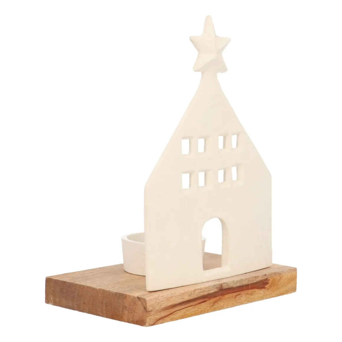 Elegant Wit Huisje Met Waxinelichthouder