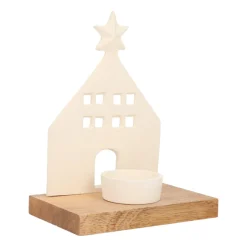 Elegant Wit Huisje Met Waxinelichthouder