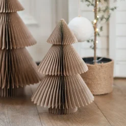 Elegante Taupe Papieren Glitterkerstboom