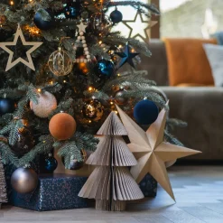 Elegante Taupe Papieren Glitterkerstboom