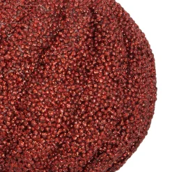 Elgante Donkerrode Swirl Kerstbal Met Glinsterpareltjes