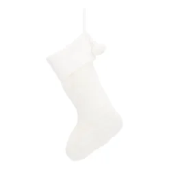 Fluffy Kerstsok | Wit | 45 Cm