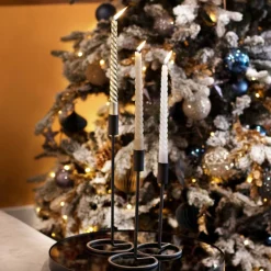 Gedraaide Kaarsen 4 St | Champagne Metallic | 25 Cm