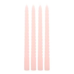 Gedraaide Kaarsen 4 St | Roze | 25 Cm