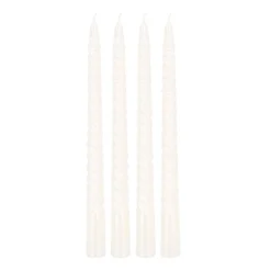 Gedraaide Kaarsen 4 St | Wit Metallic | 25 Cm