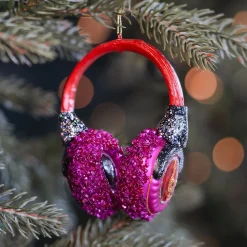 Gekleurde Koptelefoon Kersthanger Voor Een Muzikale Kerst