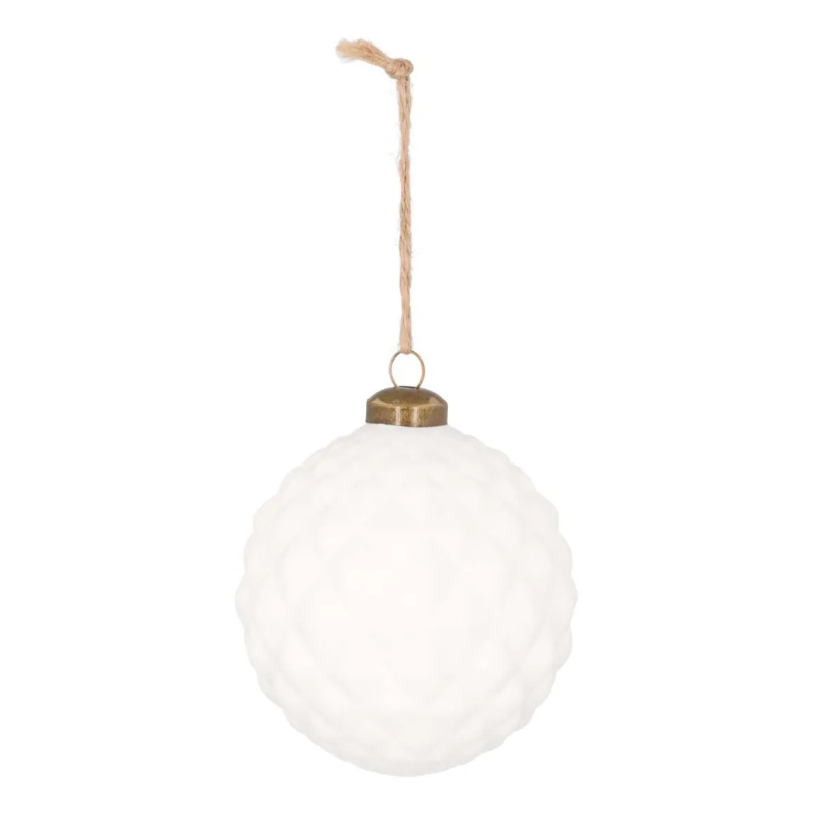 Geometrische Glazen Kerstbal 10 Cm Wit