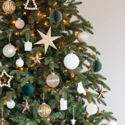 Geometrische Glazen Kerstbal 10 Cm Wit