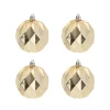 Geometrische Kerstballen 4 St | Lichtgoud | Kunststof | 8 Cm