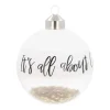 Gevulde Glazen Kerstbal 'It's All About Christmas' | Met Frost En Sterretjes | 8cm