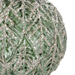 Glamoureuze Taupe Craquelé Kerstbal