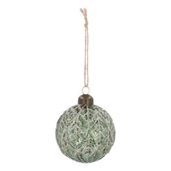 Glamoureuze Taupe Craquelé Kerstbal