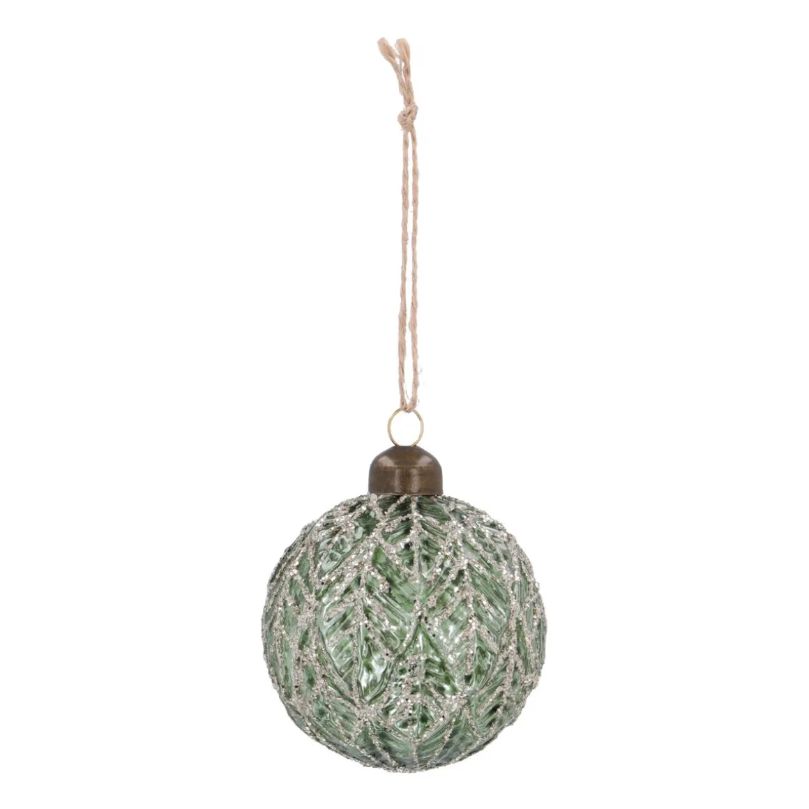 Glamoureuze Taupe Craquelé Kerstbal