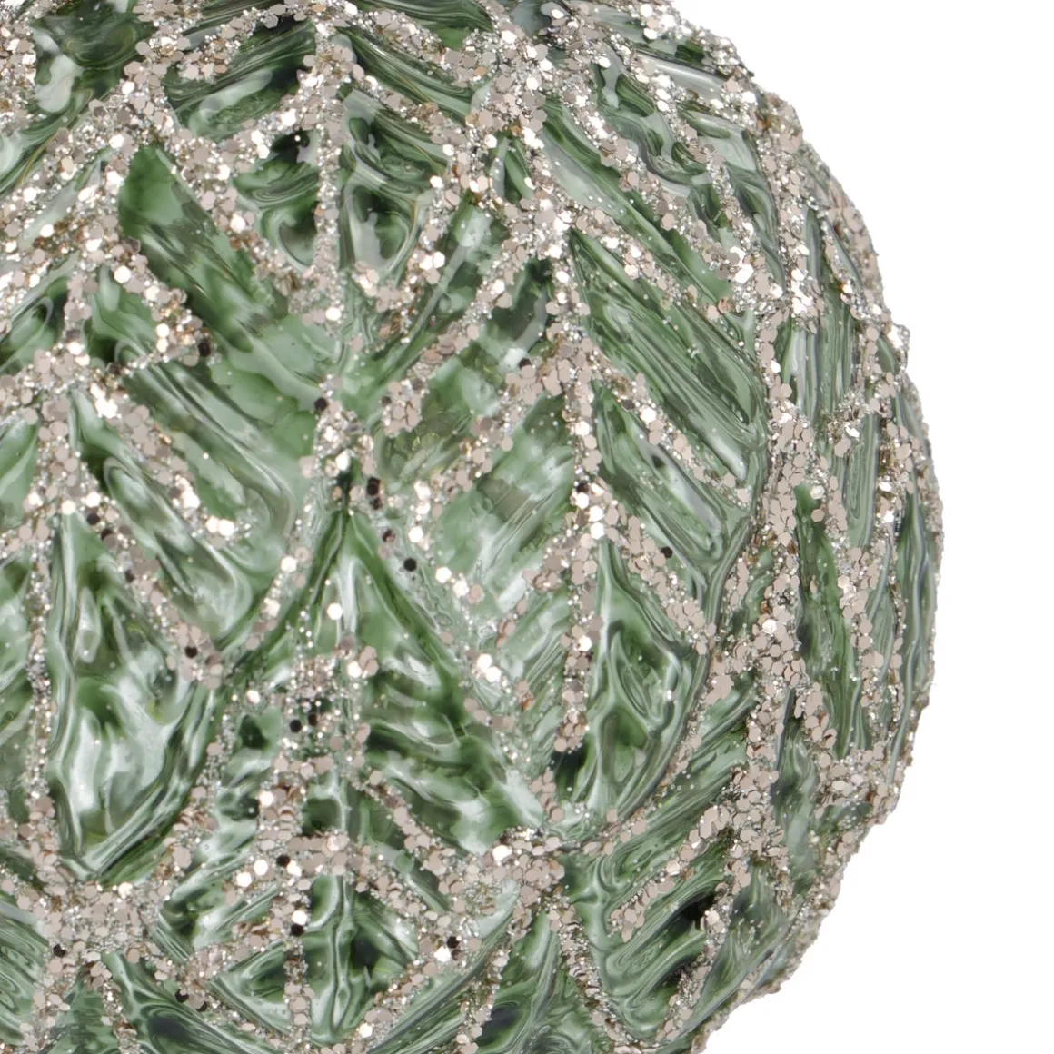 Glamoureuze Taupe Craquelé Kerstbal