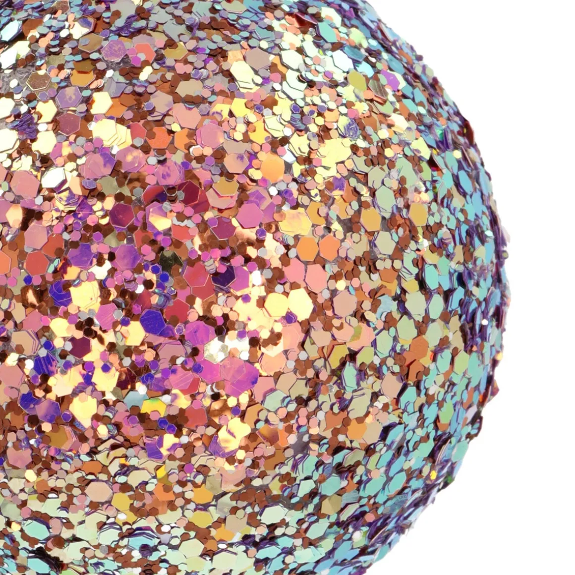 Glazen 'Galaxy' Kerstbal Met Glitters (buitenkant)